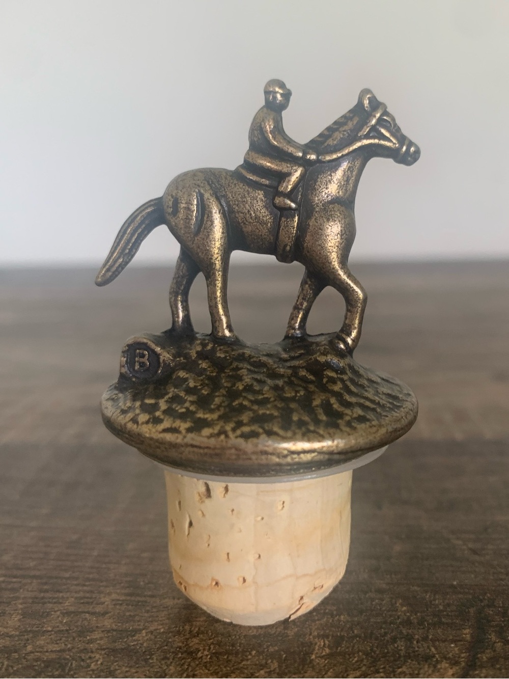 Blanton’s Bourbon Cork Metal Bottle Stopper Letter "B" Jockey & Race Horse